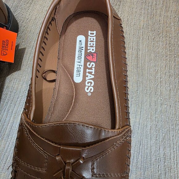 Men’s Brown Slip-On Loafers Tassel Moc Toe Comfort Memory Foam Size 10 - Picture 3 of 11